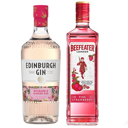 Edinburgh Rhubarb & Ginger Gin & Beefeater Pink Strawberry Gin (2x70cl)